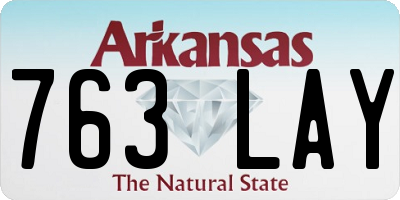 AR license plate 763LAY