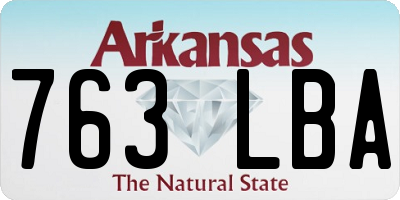 AR license plate 763LBA