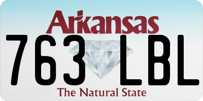 AR license plate 763LBL