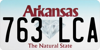 AR license plate 763LCA