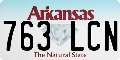 AR license plate 763LCN