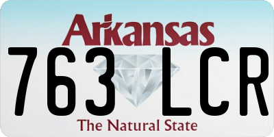 AR license plate 763LCR