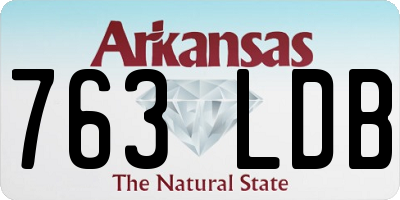 AR license plate 763LDB
