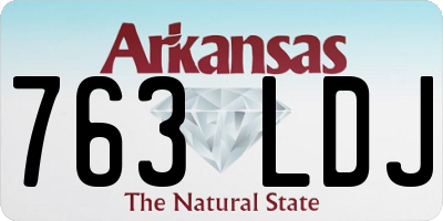 AR license plate 763LDJ