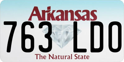 AR license plate 763LDO