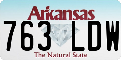 AR license plate 763LDW