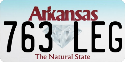 AR license plate 763LEG