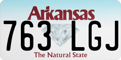 AR license plate 763LGJ