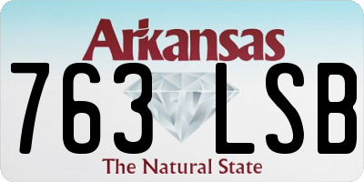 AR license plate 763LSB