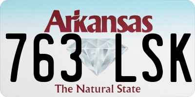 AR license plate 763LSK