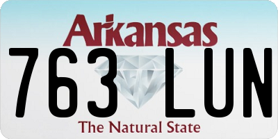 AR license plate 763LUN
