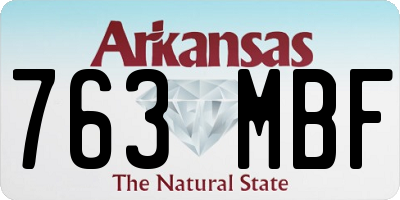 AR license plate 763MBF
