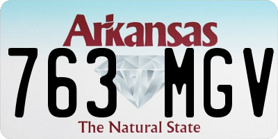 AR license plate 763MGV