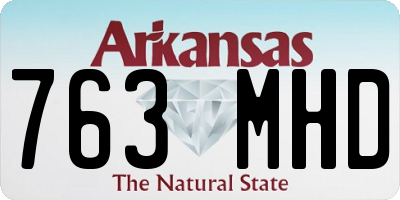 AR license plate 763MHD