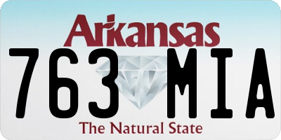 AR license plate 763MIA
