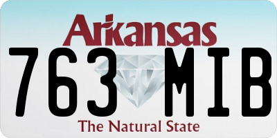 AR license plate 763MIB
