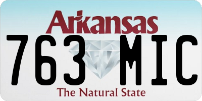 AR license plate 763MIC