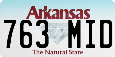 AR license plate 763MID