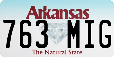 AR license plate 763MIG
