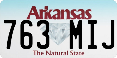 AR license plate 763MIJ