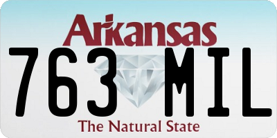 AR license plate 763MIL