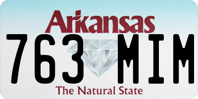 AR license plate 763MIM