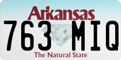 AR license plate 763MIQ