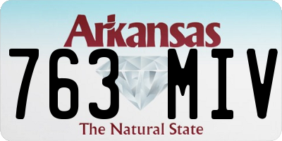 AR license plate 763MIV
