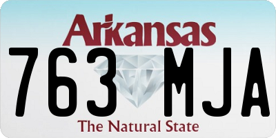 AR license plate 763MJA