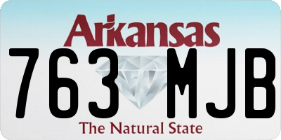 AR license plate 763MJB