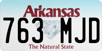 AR license plate 763MJD