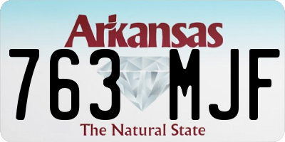 AR license plate 763MJF