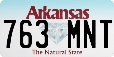 AR license plate 763MNT