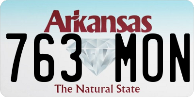 AR license plate 763MON