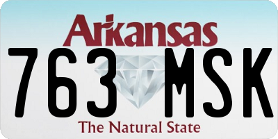 AR license plate 763MSK