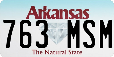 AR license plate 763MSM