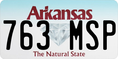 AR license plate 763MSP