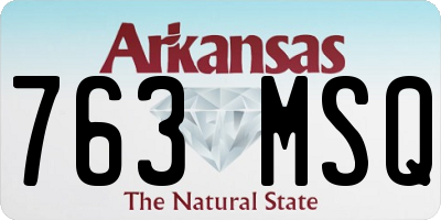AR license plate 763MSQ