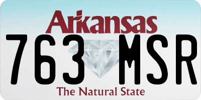 AR license plate 763MSR