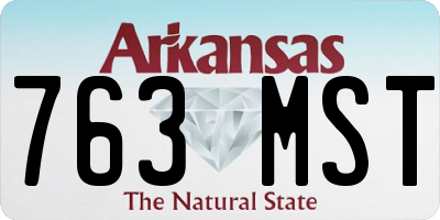 AR license plate 763MST