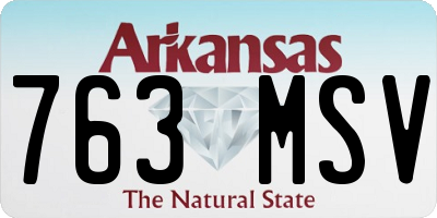AR license plate 763MSV