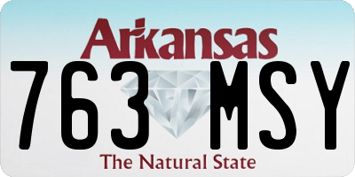 AR license plate 763MSY