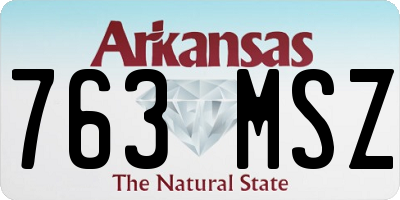 AR license plate 763MSZ