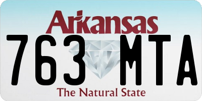 AR license plate 763MTA