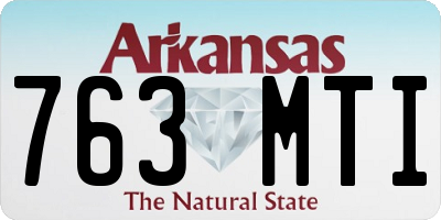 AR license plate 763MTI