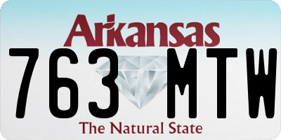AR license plate 763MTW