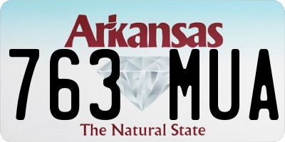 AR license plate 763MUA