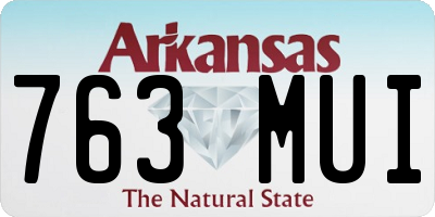 AR license plate 763MUI