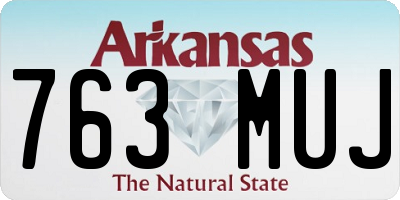 AR license plate 763MUJ