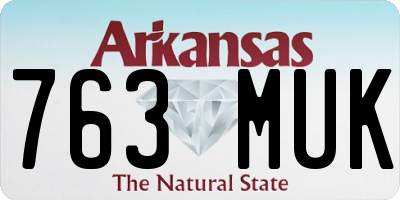 AR license plate 763MUK